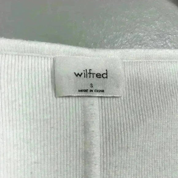 ARITZIA WILFRED Soft Corset Sweater Long Sleeve Crop White Square Neck Ballet S - Picture 5 of 7